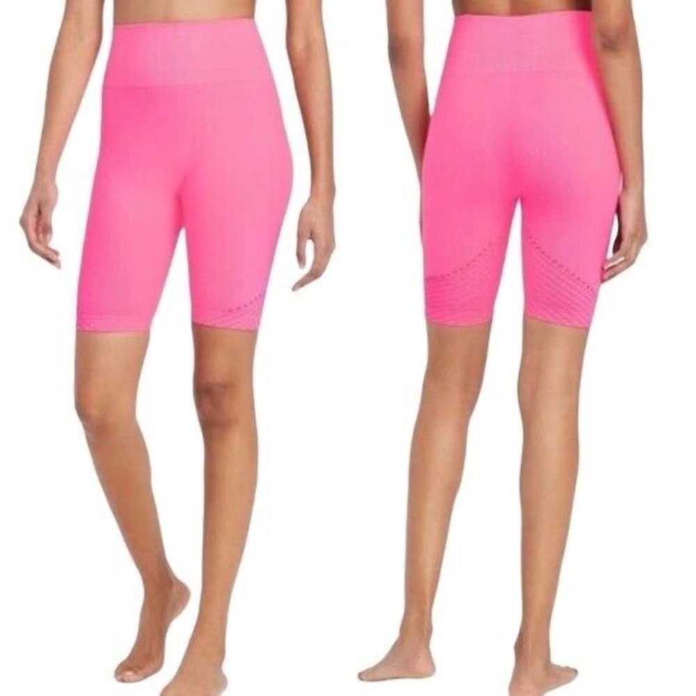 (A55) NEW JoyLab Women's High-Rise Seamless Bike Shorts 7", Pink, Size M, NWOT - Picture 4 of 9